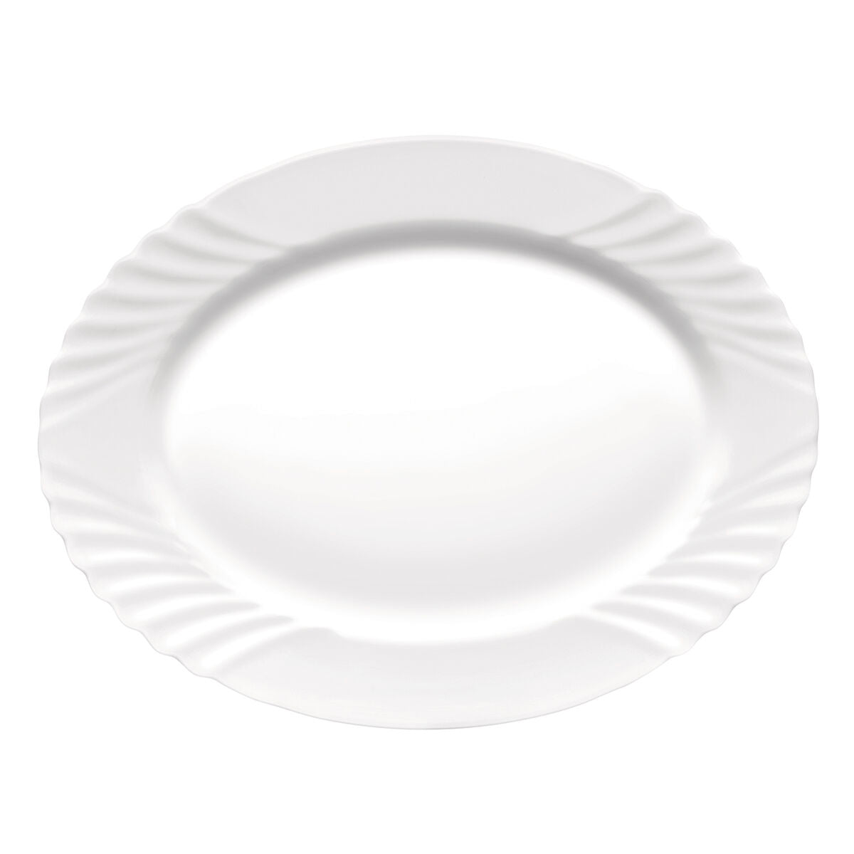 Serving Platter Bormioli Rocco Ebro Oval White Glass (36 cm) (12 Units)