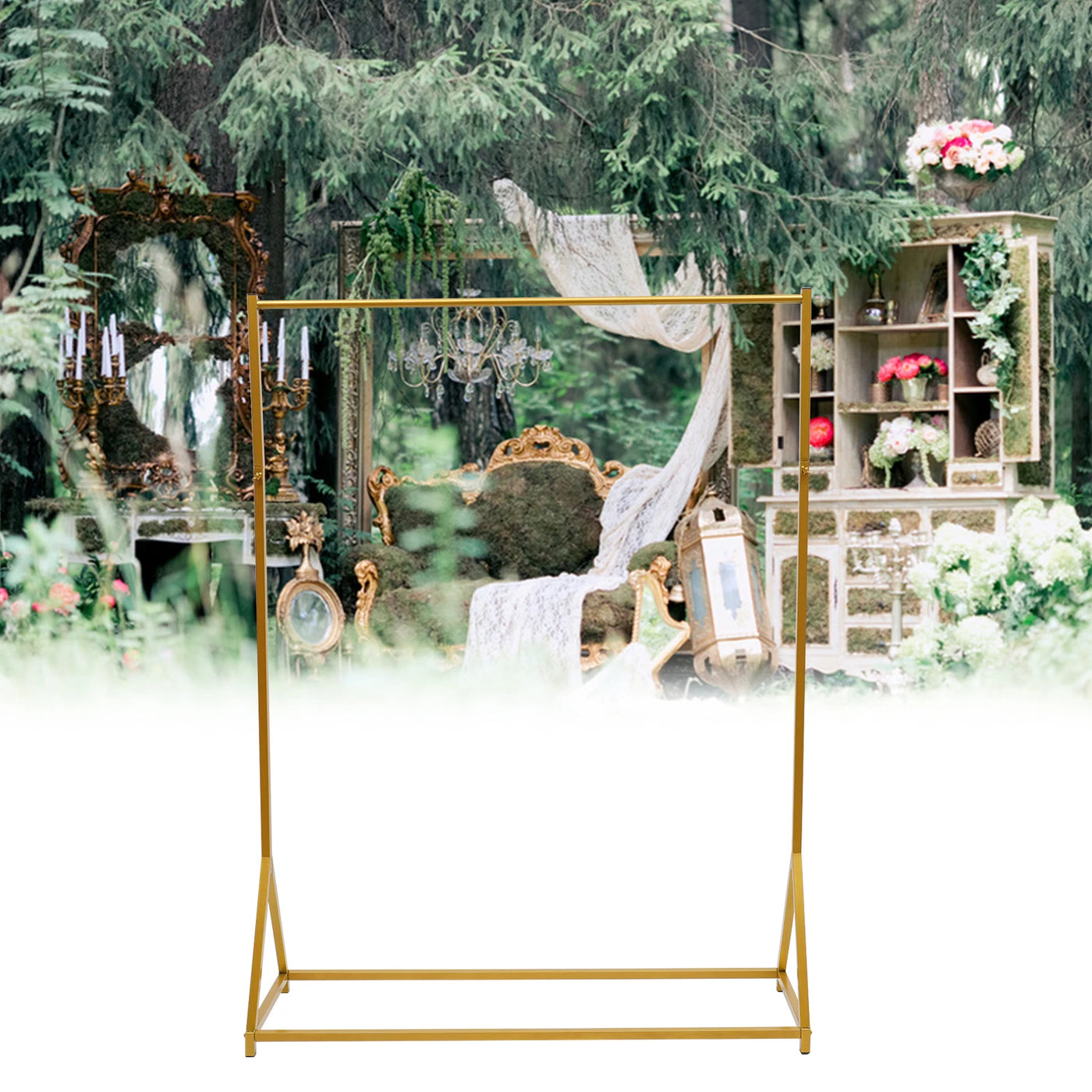 Iron Arch Stand, Square Shape, 160cm Height, 120cm Length, 6kg, Gold