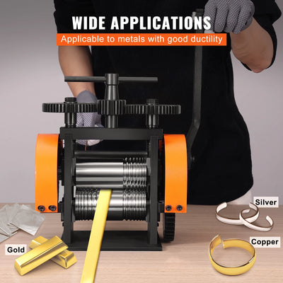 Jewelry Rolling Mill, 3-in-1, Multi-Function, 57mm, Metal Sheet & Wire, Black