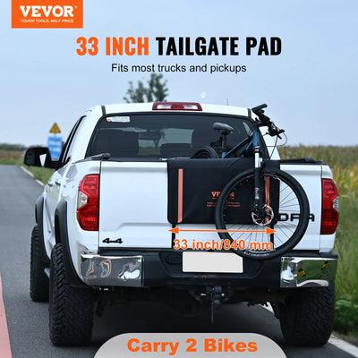 Truck Tailgate Bike Pad, 54-Inch, 2-Bike Capacity, Waterproof, Black