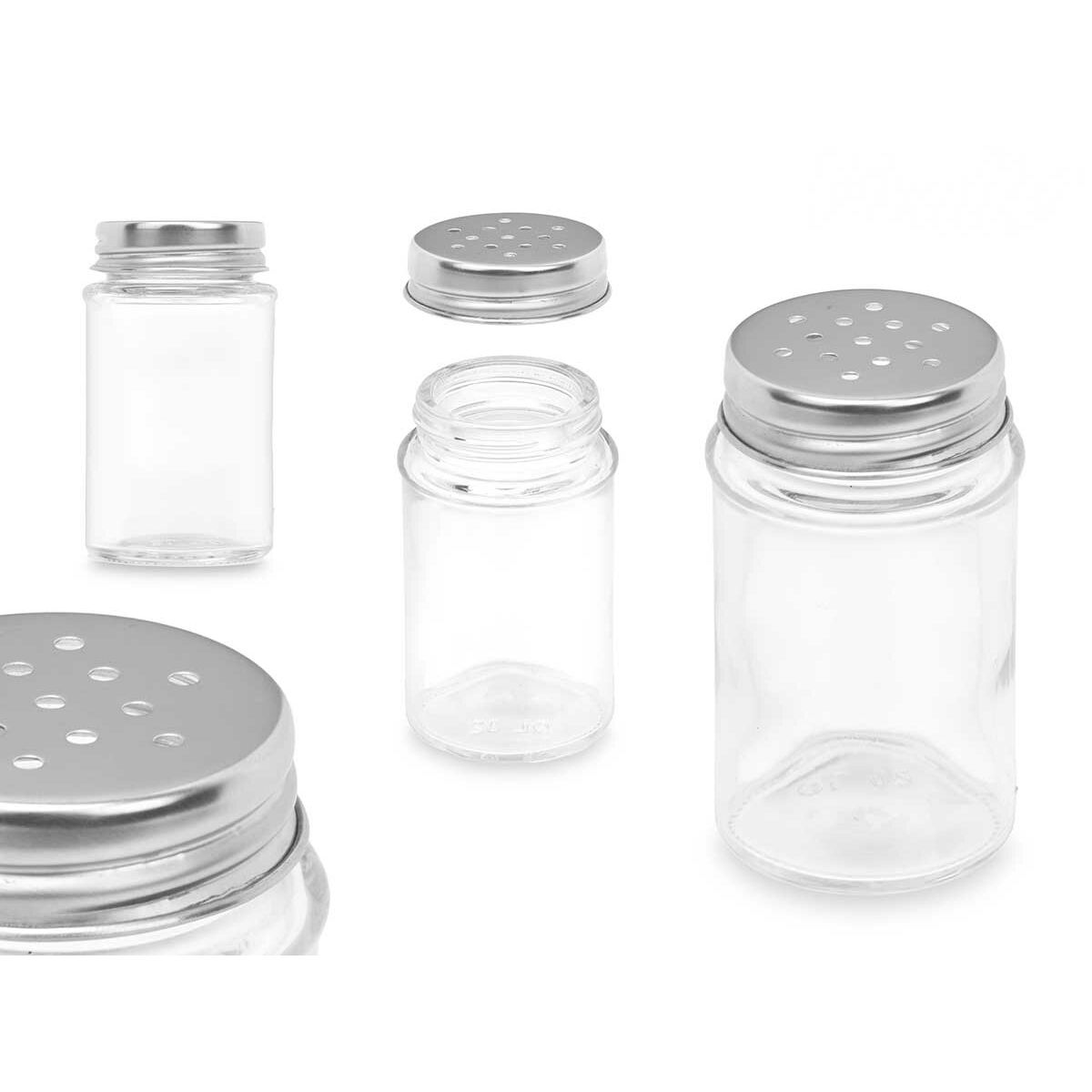 Salt and Pepper Set Transparent Glass 5 x 8,5 x 5 cm (48 Units) Circular