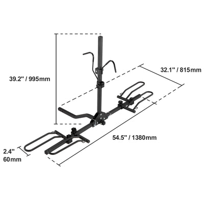Hitch Bike Rack, 2x80 kg Capacity, Black