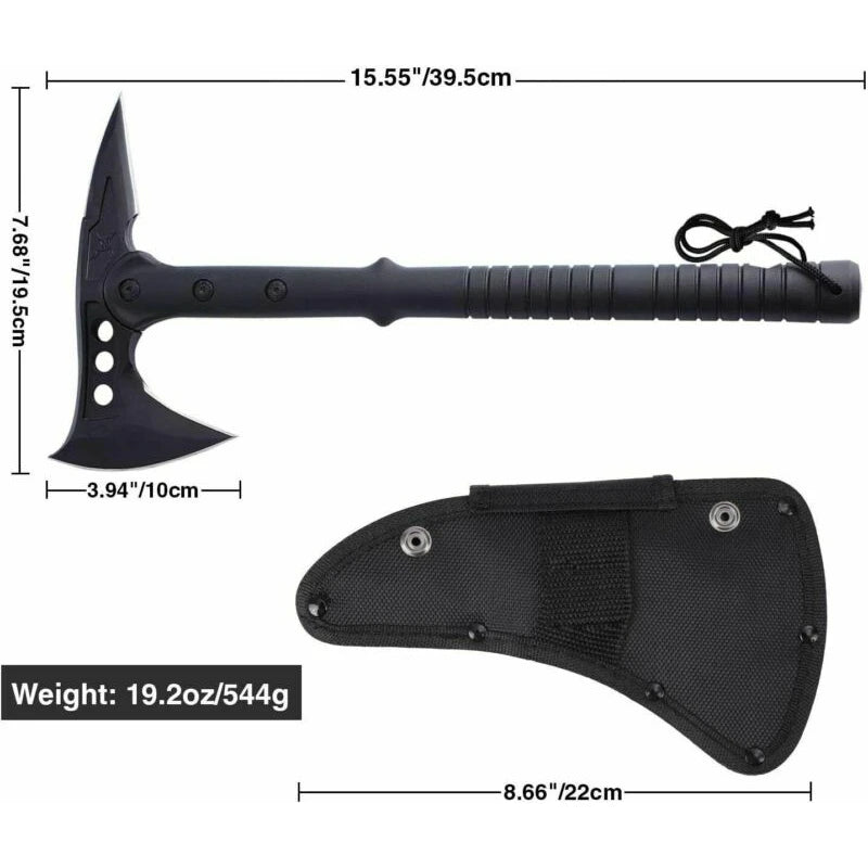Tactical Axe, Double-Bit, Fiberglass Handle, Black