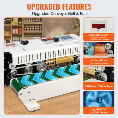 Band Sealer, Automatic, Adjustable Speed & Width, 16m/min, White