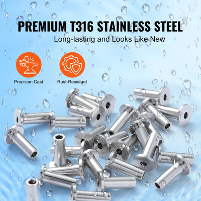 Protector Sleeves, Stainless Steel, Cable Railing Kit, T316 Steel, 121JBYP, Silver