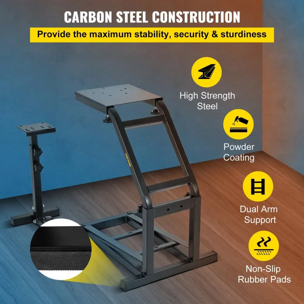 Racing Wheel Stand, Adjustable Carbon Steel Frame, Black