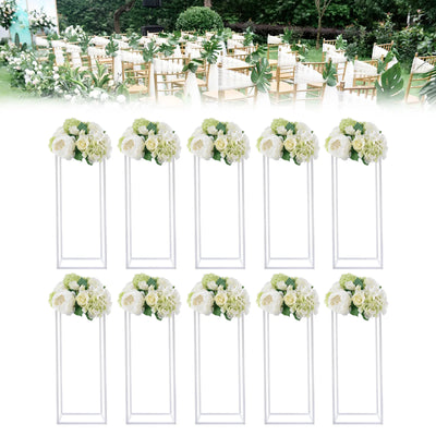Flower Stand Set, 10 Pieces, Carbon Steel, 5kg Load Capacity, White