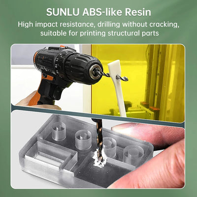 3D Printer Resin UV, ABS-Like, Low Odor, 1000g, White