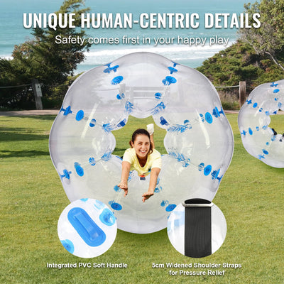 Inflatable Bumper Ball, 1.5m PVC, 0.8mm Thick, Adjustable Straps, Red
