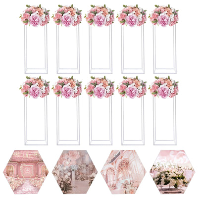 Flower Stand Set, 10 Pieces, Carbon Steel, 5kg Load Capacity, White