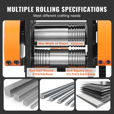 Jewelry Rolling Mill, 3-in-1, Multi-Function, 57mm, Metal Sheet & Wire, Black