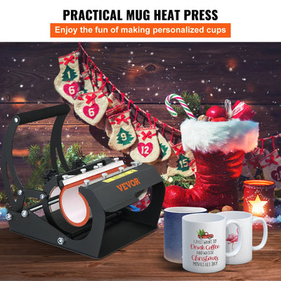 Mug Heat Press Machine, 11oz/20oz, LCD Control, Two Platens, Black