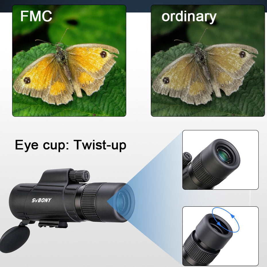 Prism zoom monocular, reglabil, obiectiv 42 mm, zoom 16x, negru