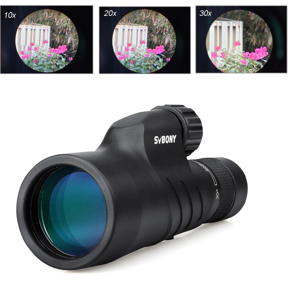 Monocular de înaltă putere în aer liber, rezistent la apă, zoom 30x, reglabil, negru