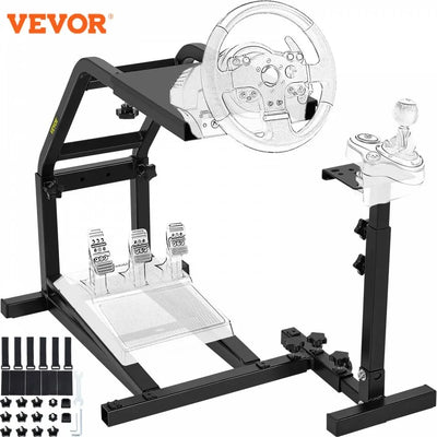 Racing Wheel Stand, Adjustable Carbon Steel Frame, Black