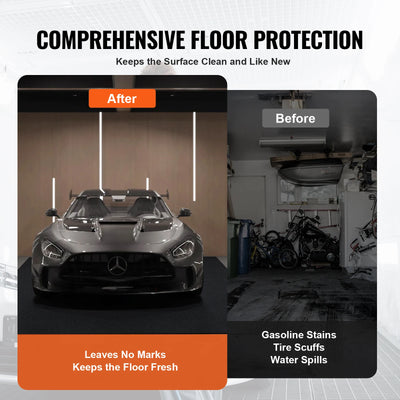 Waterproof Garage Floor Mat, Heavy Duty Containment Mat, Strong Grip, 6.6ftx8.5ft, Gray-Black