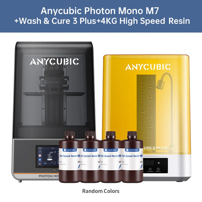 3D Printer, 12K Precision, Monochrome LCD, M7-Wash 3 Plus-4L Black