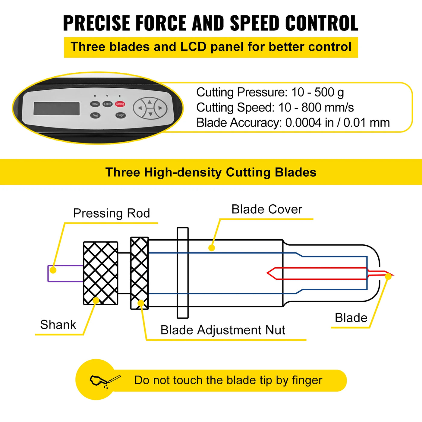Vinyl Cutter Plotter, 720 mm Cutting Width, Adjustable Speed, Black