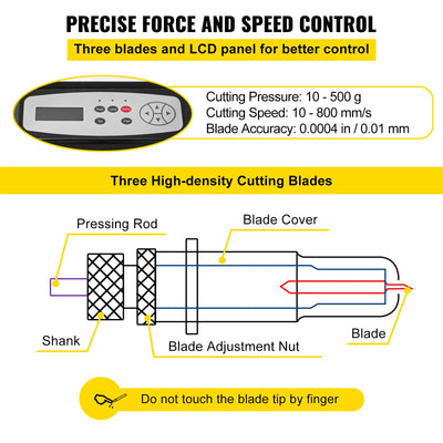 Vinyl Cutter Plotter, 720 mm Cutting Width, Adjustable Speed, Black