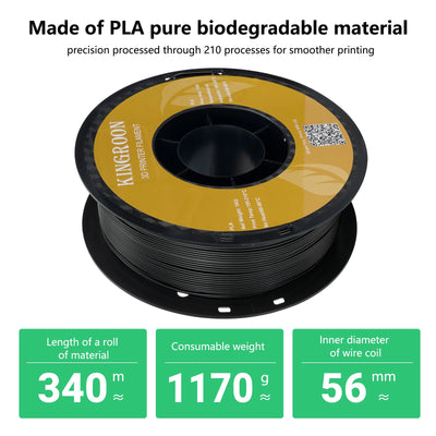 3D Printer Filament 1.75mm, 10KG PETG, Black