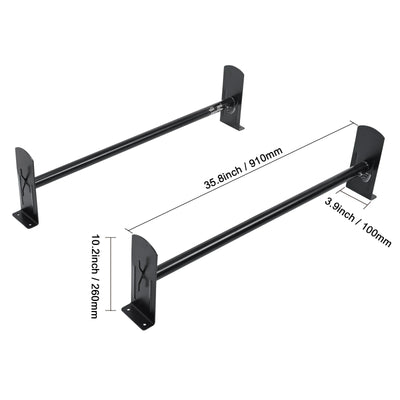 Van Ladder Rack, Alloy Steel, 2 PCS, Adjustable, Black