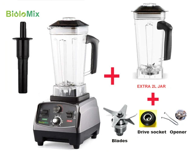 Timer Blender, 2200W Power, Heavy Duty, With Extra Jar, BPA Free, Plastic