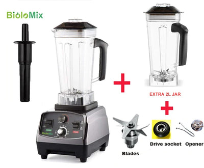 Timer Blender, 2200W Power, Heavy Duty, With Extra Jar, BPA Free, Plastic