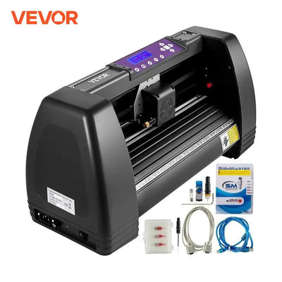 Vinyl Cutter Plotter, 375mm Cutting Width, LCD Display, Black
