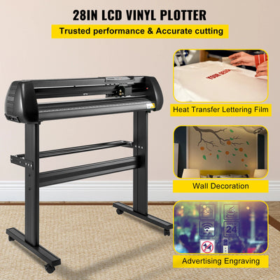 Vinyl Cutter Plotter, 720 mm Cutting Width, Adjustable Speed, Black