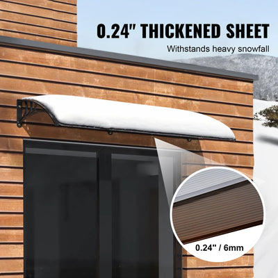 Window Awning Canopy, UPF 50+, Waterproof, Aluminum Frame, White