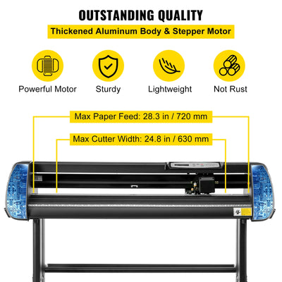 Vinyl Cutter Plotter, 720 mm Cutting Width, Adjustable Speed, Black