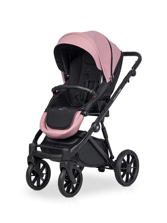 Baby Stroller, 3 in 1, Portable, 4 Wheel, Multifunctional, Pink