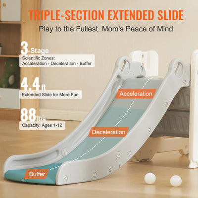 Toddler Slide, SlidexStand, Playhouse Climbable Ladder, Indoor Outdoor Kids Playset, Blue