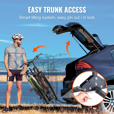 Hitch Bike Rack, 4x150 kg Capacity, Black