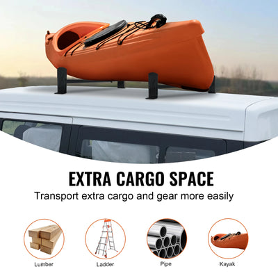 Van Ladder Rack, Alloy Steel, 3 PCS, Adjustable, White