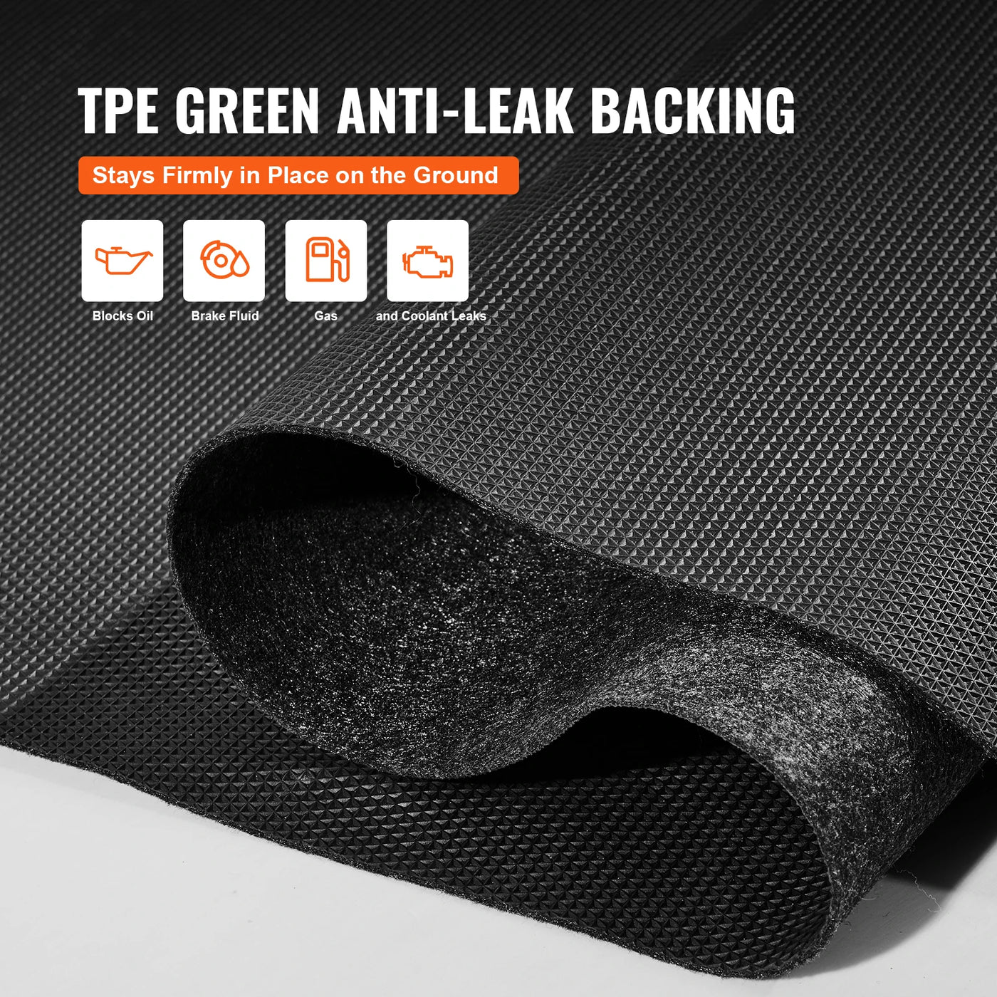 Waterproof Garage Floor Mat, Heavy Duty Containment Mat, Strong Grip, 7.4ftx17ft, Gray-Black