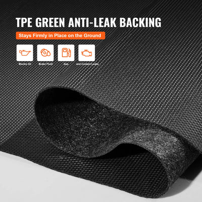 Waterproof Garage Floor Mat, Heavy Duty Containment Mat, Strong Grip, 7.4ftx17ft, Gray-Black