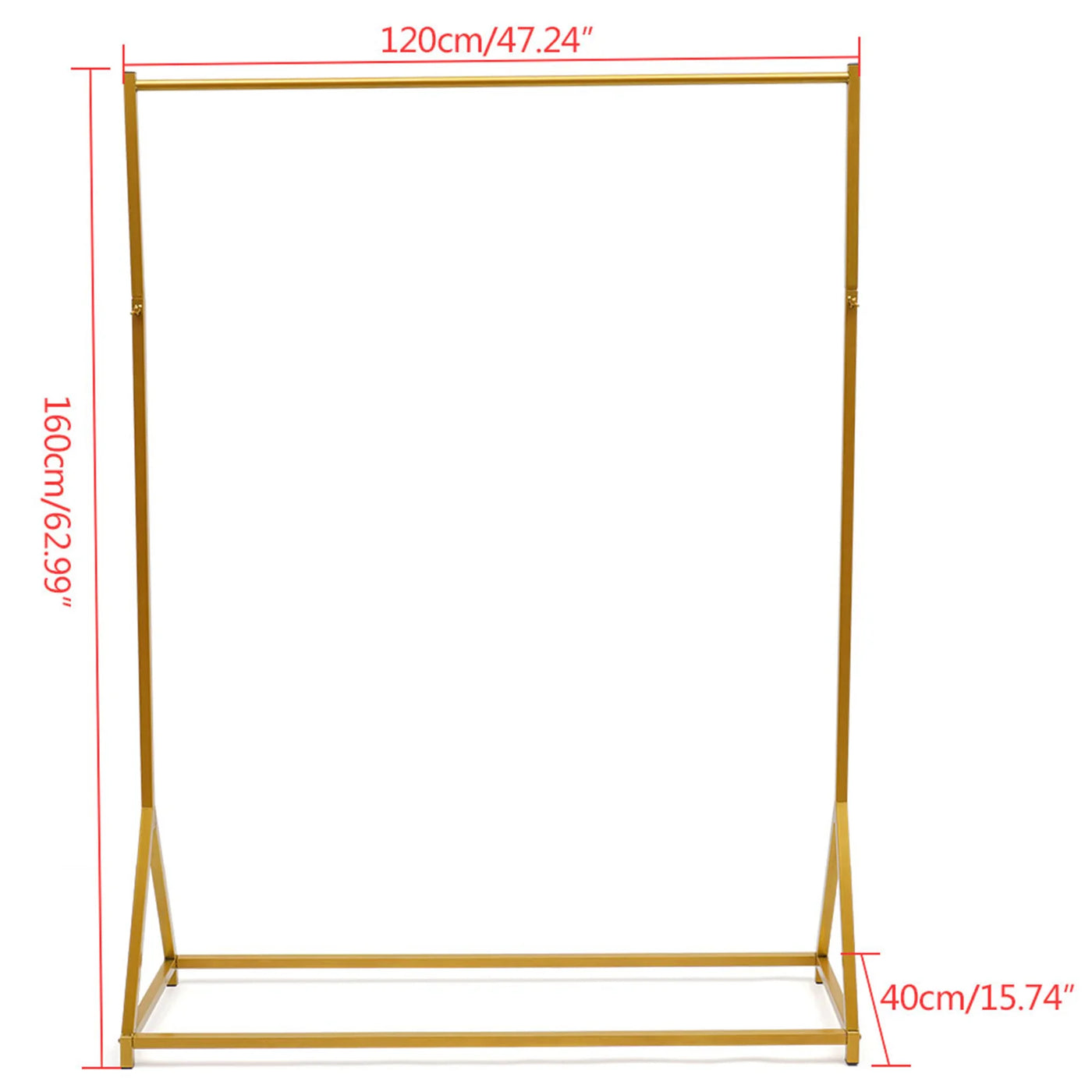 Iron Arch Stand, Square Shape, 160cm Height, 120cm Length, 6kg, Gold
