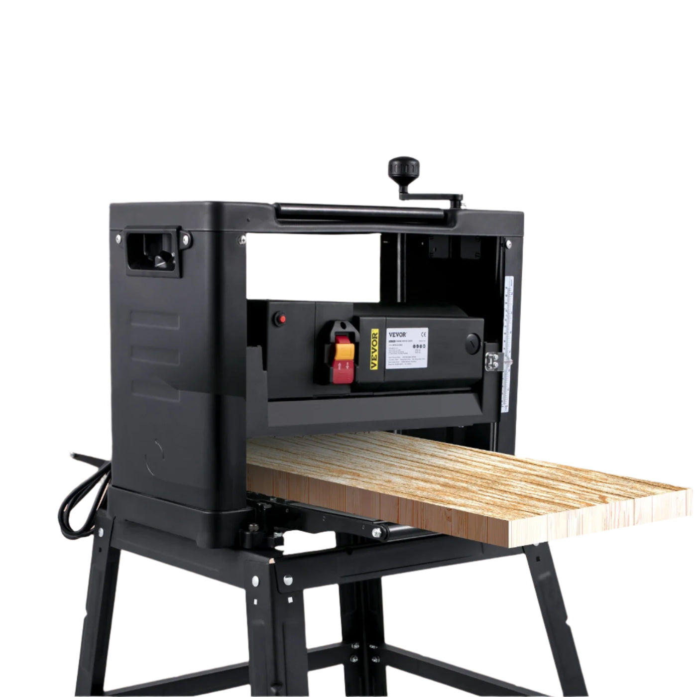 Thickness Planer, 2000W 13 Inch, 6-160mm Cutting Depth, 6m/min Feeding Speed, Iron+Stainless Steel, Black