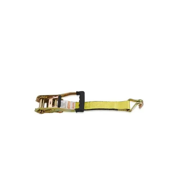 Ratchet Tie Down Straps, 5000 lbs Strength, Double J Hooks, 2 x 15 inch, 4pcs, Polyester, Yellow