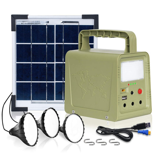 Portable Solar Power Generator USB Rechargeable LED Light (measures)