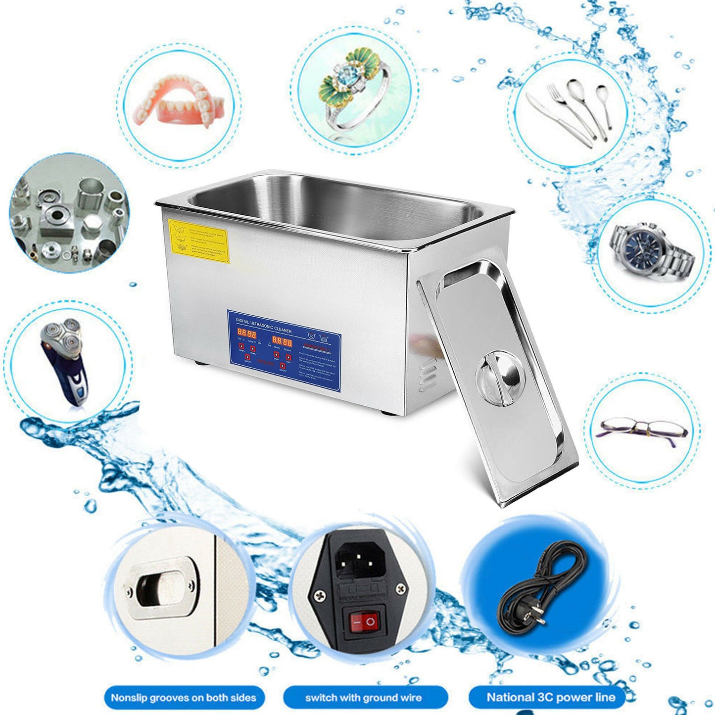 Ultrasonic Cleaner Digital Timer 2-30L Stainless Steel