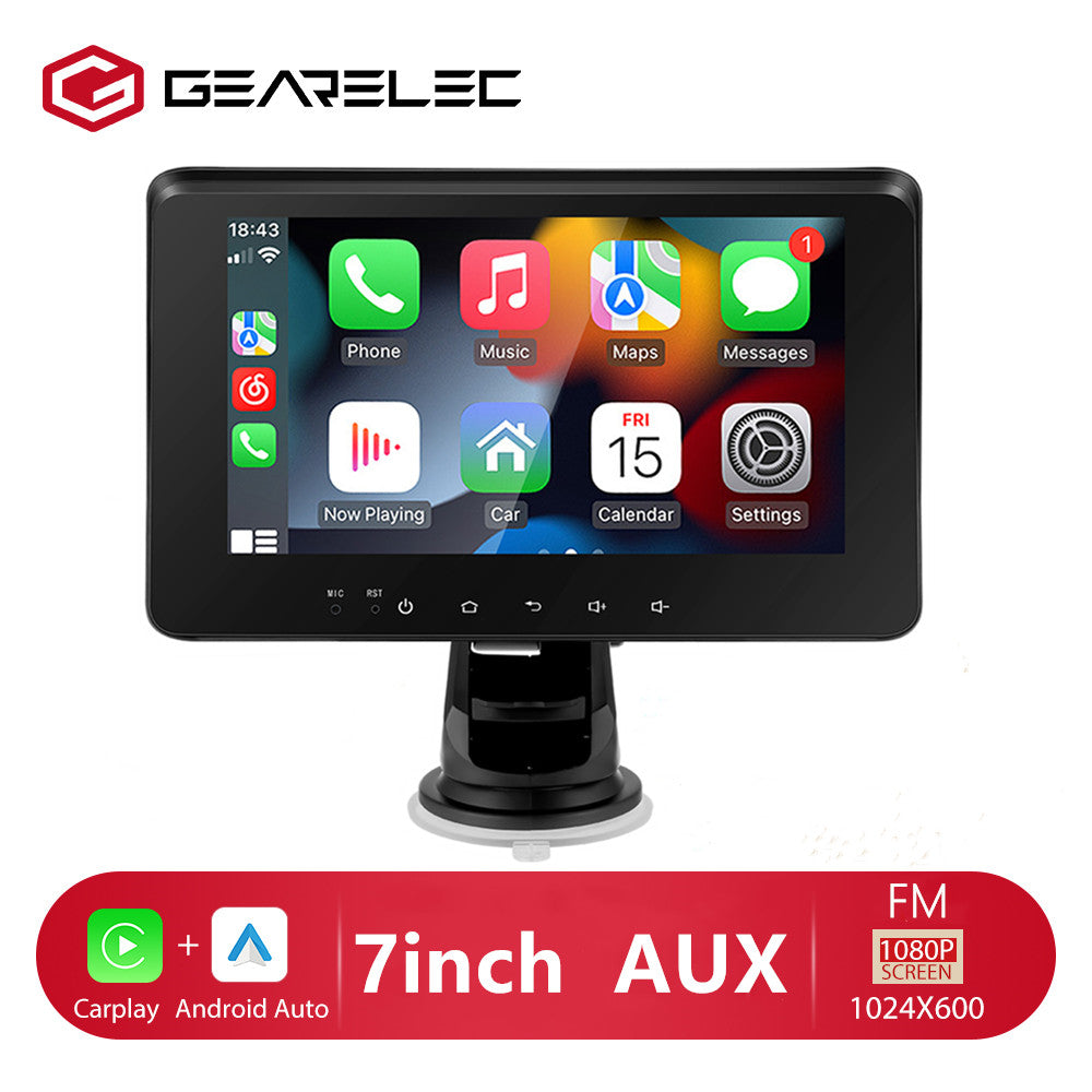 Car Multimedia Player, Gearelec, 1GB, 32GB, Android Auto, 12LED, Cam, Black