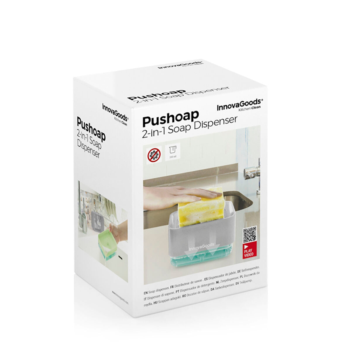 2-in-1 Soap Dispenser for the Kitchen Sink Pushoap InnovaGoods