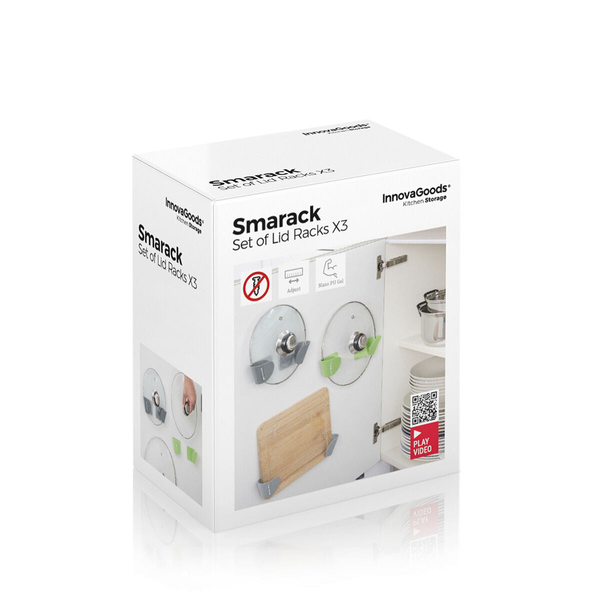 Set de 3 suporturi adezive pentru capace de cratiță Smarack InnovaGoods