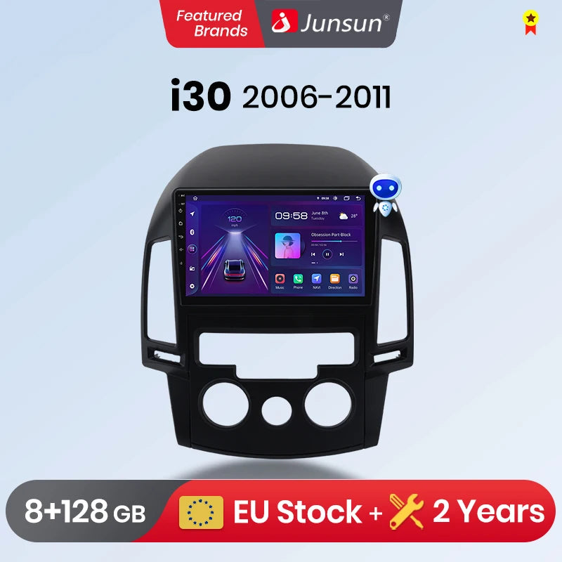 Wireless Speakers  V1 AI Voice CarPlay Android Auto Radio Hyundai I30 2006-2011 4G Multimedia GPS 2din autoradio Pro C (2GB 64GB)A