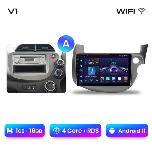 , V1 AI Voice Wireless CarPlay Android Auto Radio, HONDA FIT JAZZ 2007-2013, 4G Car Multimedia GPS, 2din autoradio