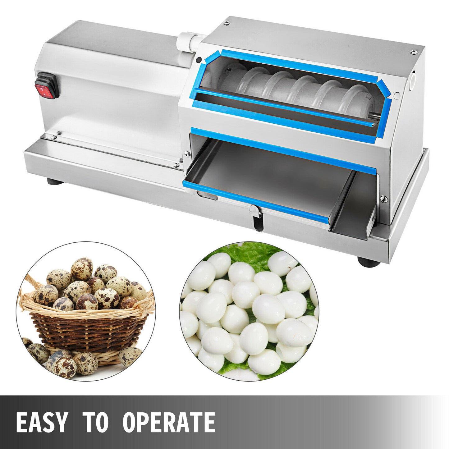 Stainless Steel Electric Egg Peeler, 60KG/H Output