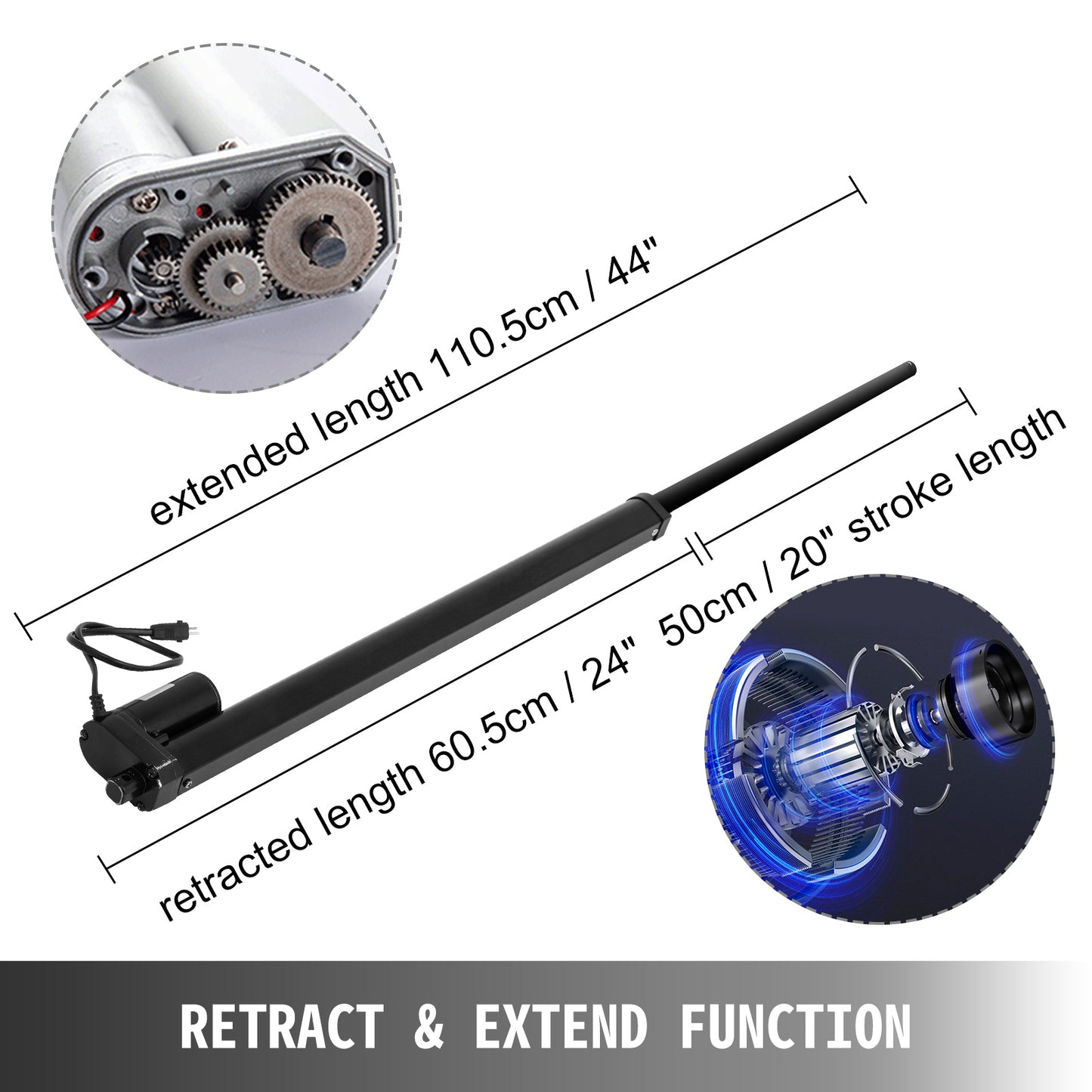 12V Electric Linear Actuator 500mm Stroke Motor Controller & Mounting Bracket 900N