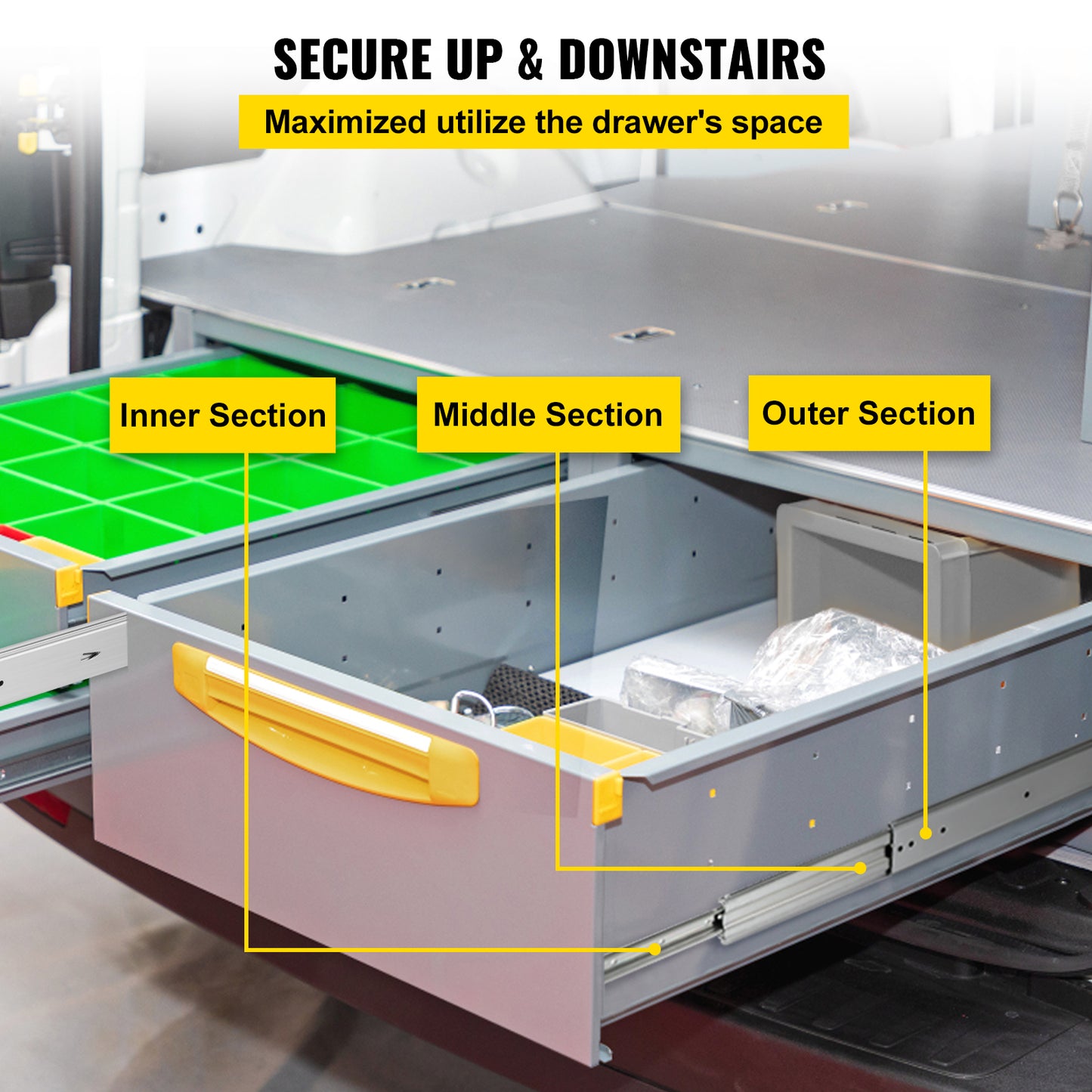 Thickening Heavy Duty Drawer Slides 225kg Load Rail (52") - Furniture Hardware